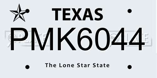PMK6044 Texas License Plate