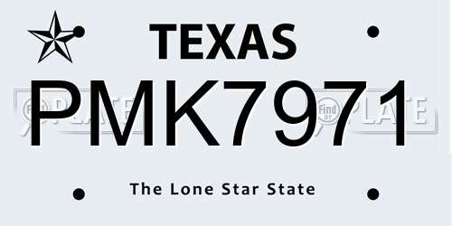 PMK7971 Texas License Plate