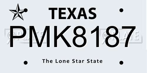 PMK8187 Texas License Plate