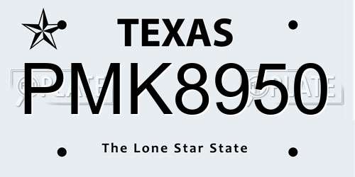 PMK8950 Texas License Plate