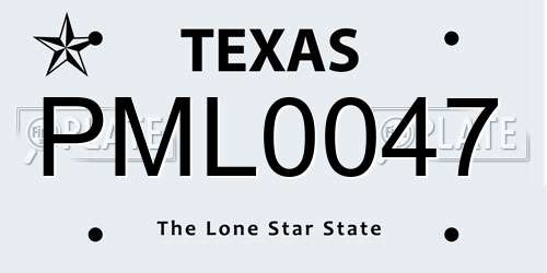 PML0047 Texas License Plate