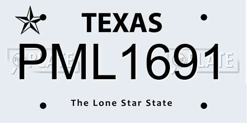 PML1691 Texas License Plate