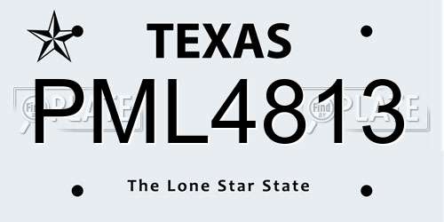 PML4813 Texas License Plate