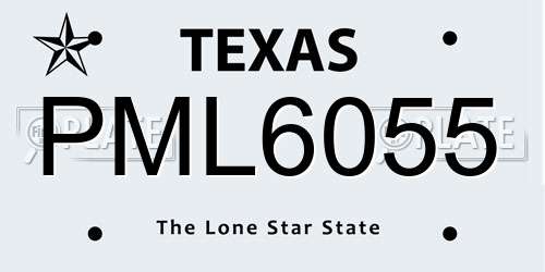 PML6055 Texas License Plate