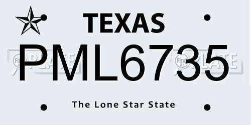 PML6735 Texas License Plate