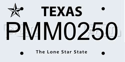PMM0250 Texas License Plate