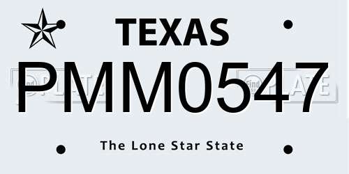 PMM0547 Texas License Plate