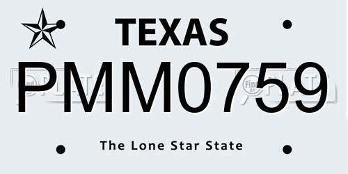 PMM0759 Texas License Plate