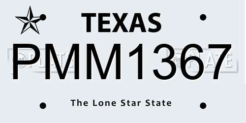 PMM1367 Texas License Plate