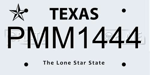 PMM1444 Texas License Plate