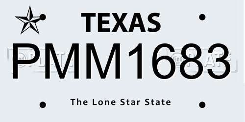 PMM1683 Texas License Plate