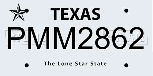 PMM2862 Texas License Plate