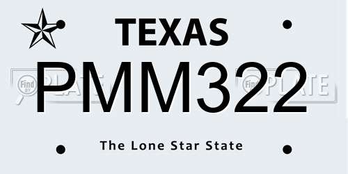 PMM322 Texas License Plate