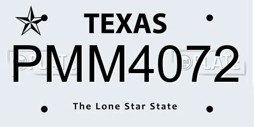 PMM4072 Texas License Plate