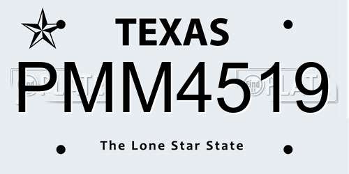 PMM4519 Texas License Plate