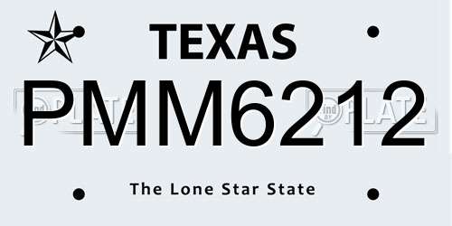PMM6212 Texas License Plate