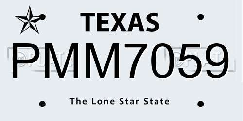 PMM7059 Texas License Plate