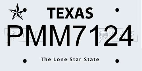 PMM7124 Texas License Plate