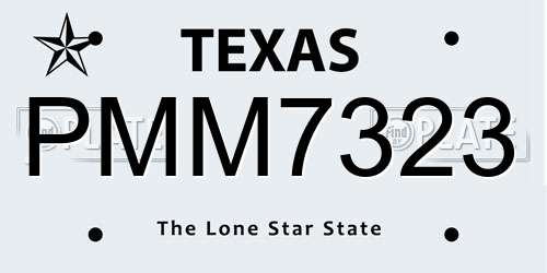 PMM7323 Texas License Plate