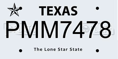 PMM7478 Texas License Plate