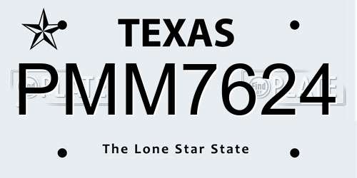 PMM7624 Texas License Plate