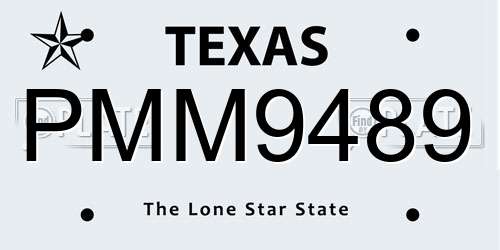 PMM9489 Texas License Plate