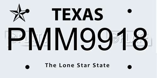 PMM9918 Texas License Plate