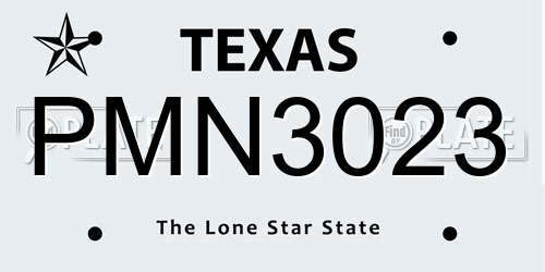 PMN3023 Texas License Plate