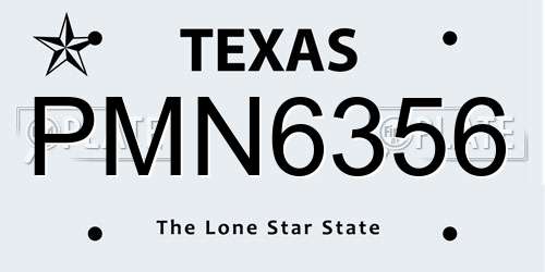 PMN6356 Texas License Plate