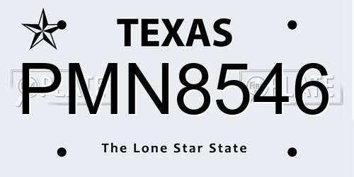 PMN8546 Texas License Plate
