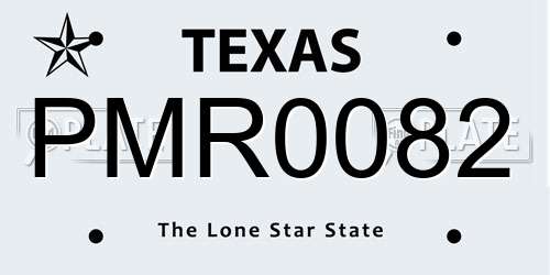 PMR0082 Texas License Plate