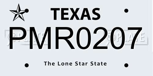 PMR0207 Texas License Plate