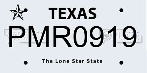 PMR0919 Texas License Plate