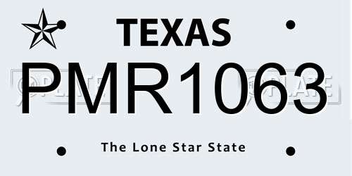 PMR1063 Texas License Plate