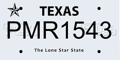 PMR1543 Texas License Plate