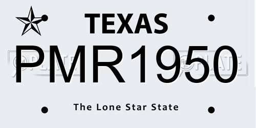 PMR1950 Texas License Plate
