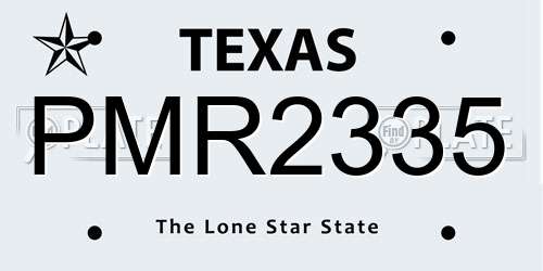 PMR2335 Texas License Plate