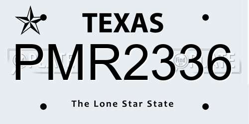 PMR2336 Texas License Plate