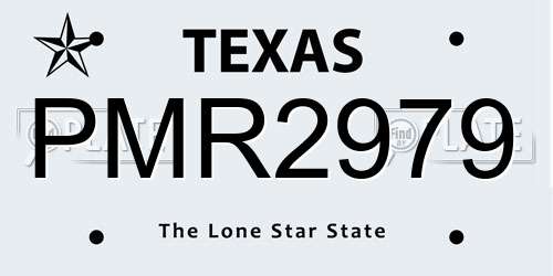 PMR2979 Texas License Plate