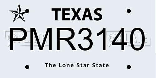 PMR3140 Texas License Plate