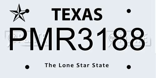 PMR3188 Texas License Plate