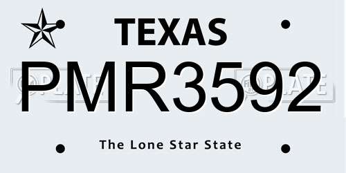 PMR3592 Texas License Plate