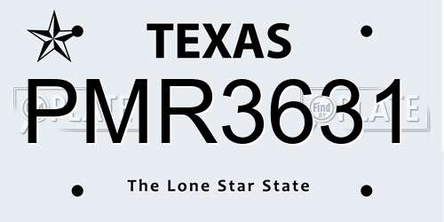 PMR3631 Texas License Plate