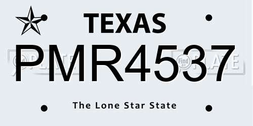 PMR4537 Texas License Plate