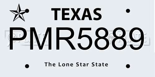PMR5889 Texas License Plate