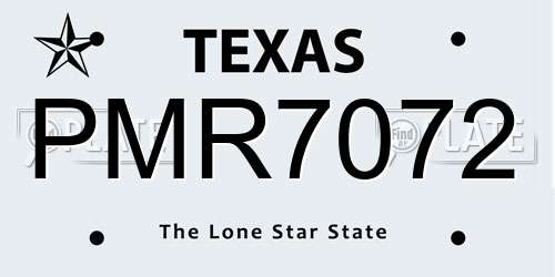 PMR7072 Texas License Plate