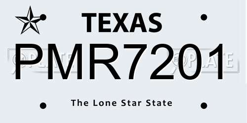 PMR7201 Texas License Plate