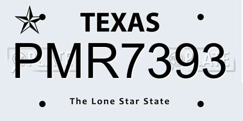 PMR7393 Texas License Plate