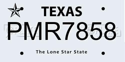 PMR7858 Texas License Plate