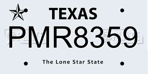 PMR8359 Texas License Plate